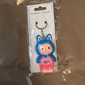 Unbranded Cute Blue and Pink Squishy Labubu Keychain